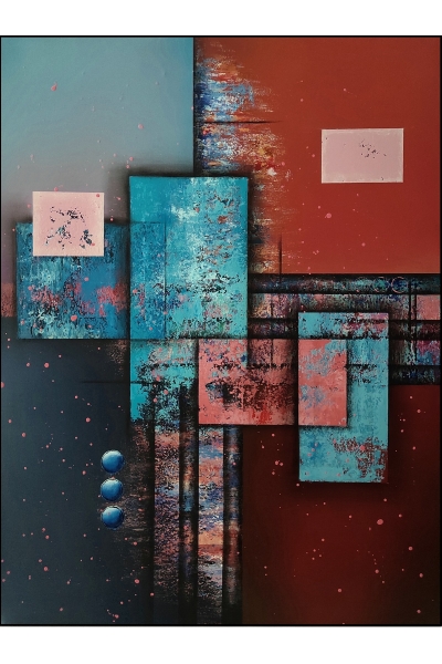 SPECTRUM XXIV 120x90 cm ABSTRAKCYJNY OBRAZ NAMALOWANY NA PŁÓTNIE